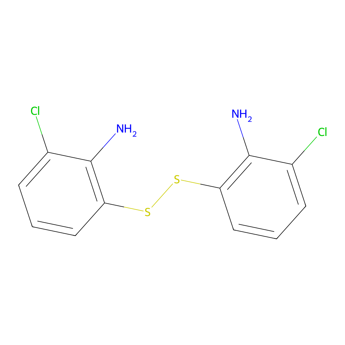 2,2'-Disulfanediylbis(6-chloroaniline) molecular structure, CAS 63755-08-8