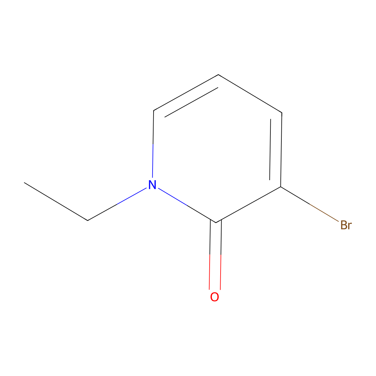 3-bromo-1-ethylpyridin-2(1H)-one molecular structure, CAS 63756-59-2