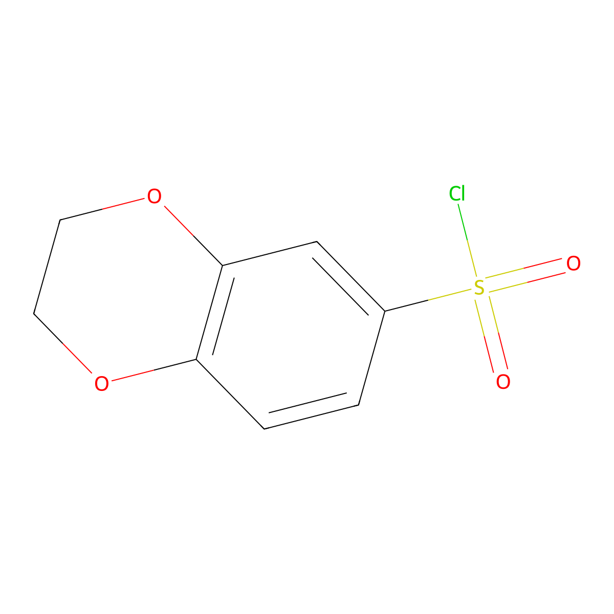 2,3-Dihydro-1,4-benzodioxine-6-sulfonyl chloride molecular structure, CAS 63758-12-3