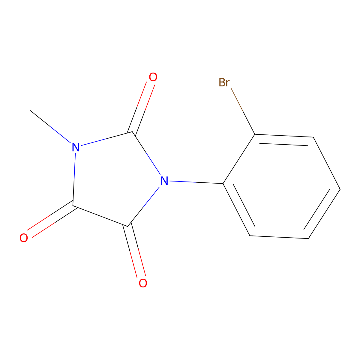 1-(2-Bromophenyl)-3-methyl-2,4,5-imidazolidinetrione molecular structure, CAS 63758-69-0