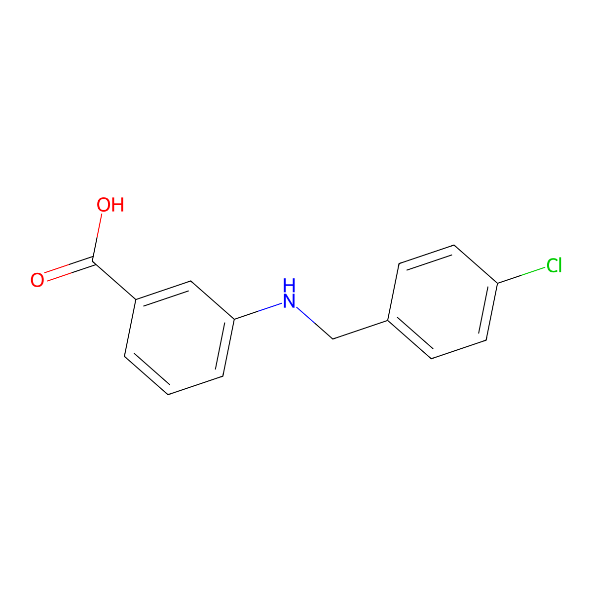 3-((4-Chlorobenzyl)amino)benzoic acid molecular structure, CAS 63759-85-3