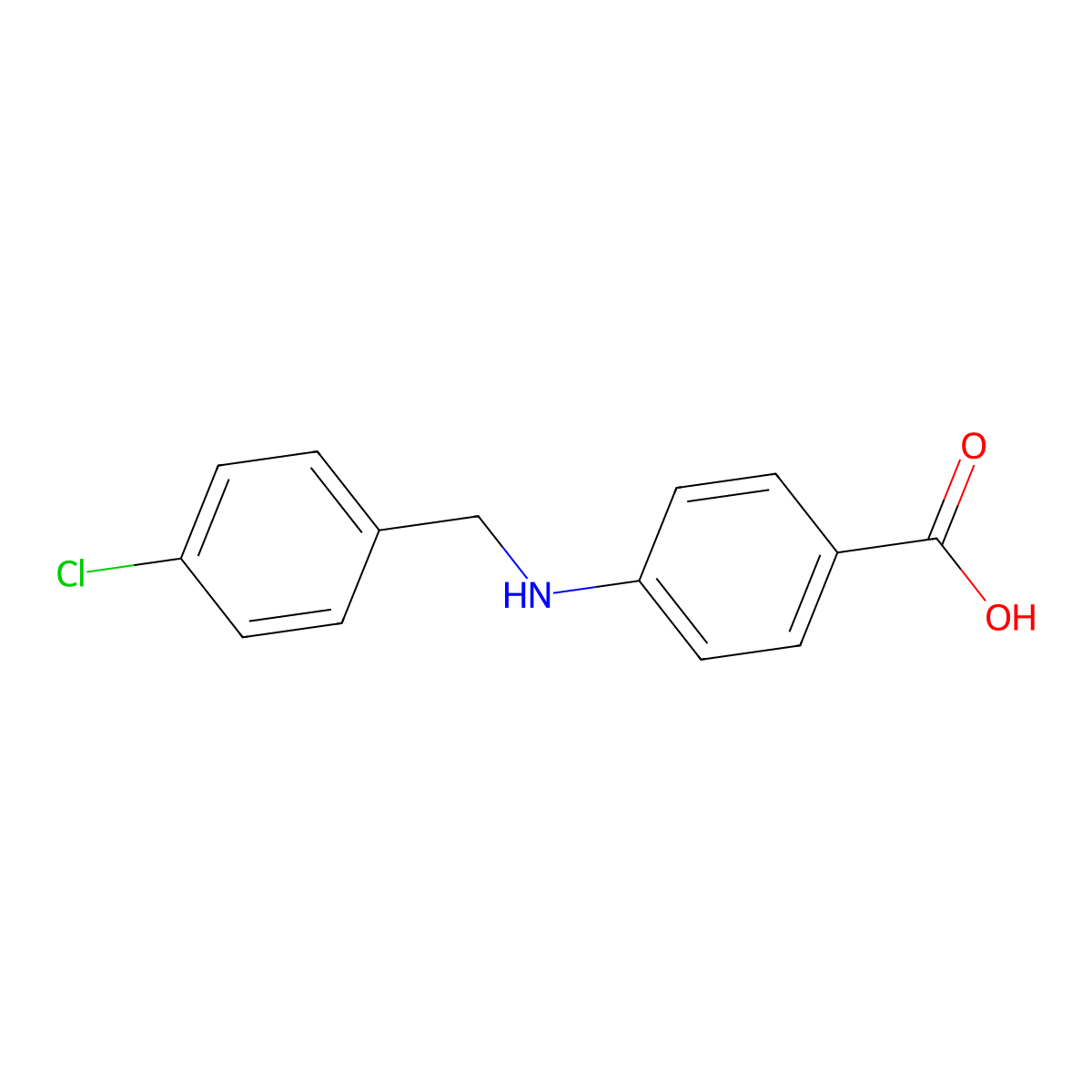 4-[(4-Chlorobenzyl)amino]benzoic acid molecular structure, CAS 63759-94-4
