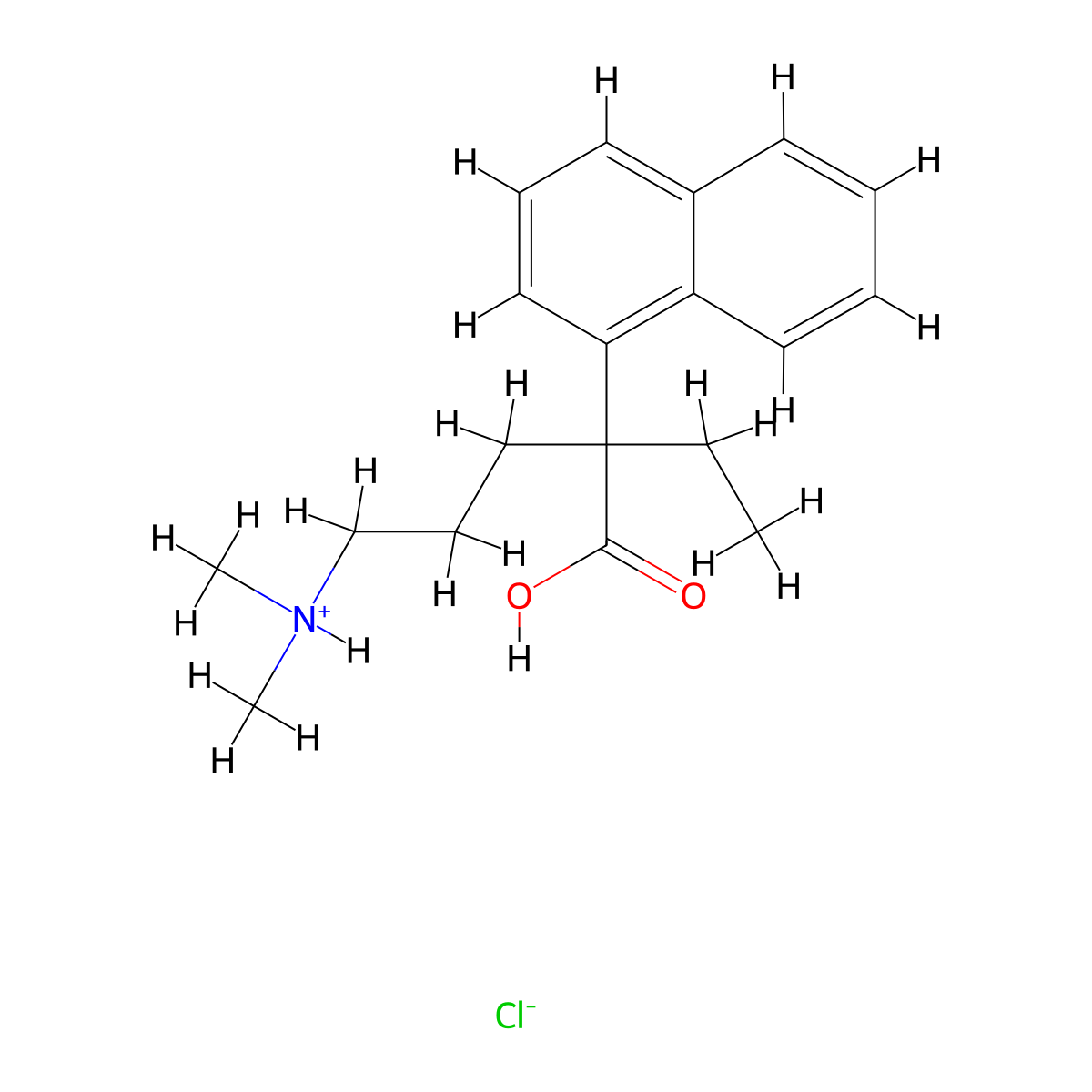 1-Naphthaleneacetic acid, alpha-(3-(dimethylamino)propyl)-alpha-ethyl-, hydrochloride molecular structure, CAS 6376-50-7