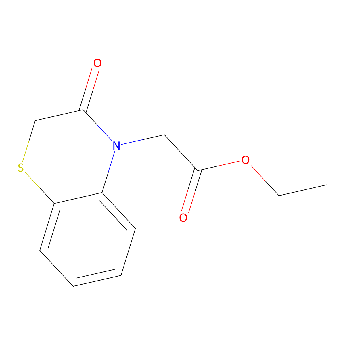 ethyl (3-oxo-2,3-dihydro-4H-1,4-benzothiazin-4-yl)acetate molecular structure, CAS 6376-75-6