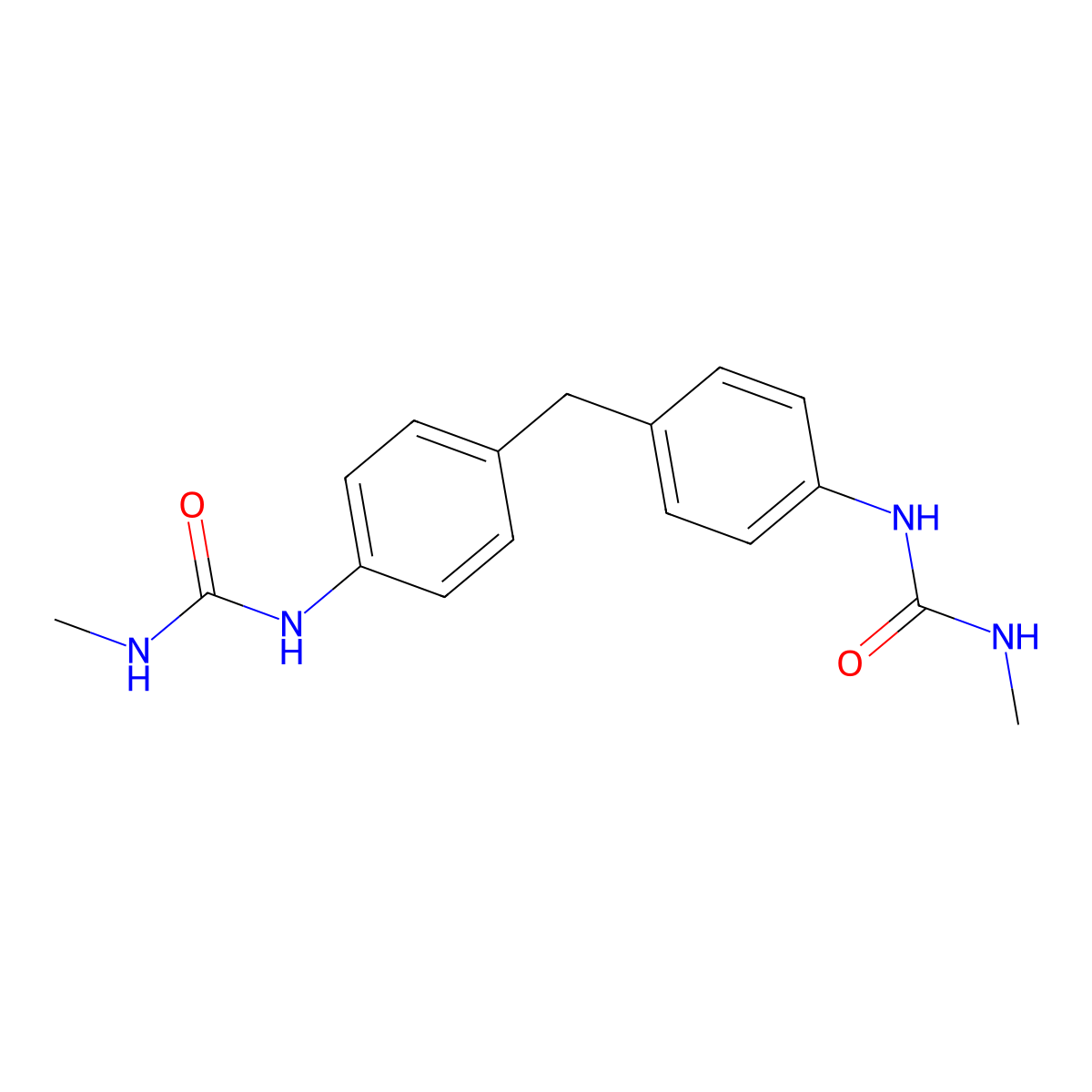4,4'-Methylenebis(1-methyl-3-phenylurea) molecular structure, CAS 63761-07-9