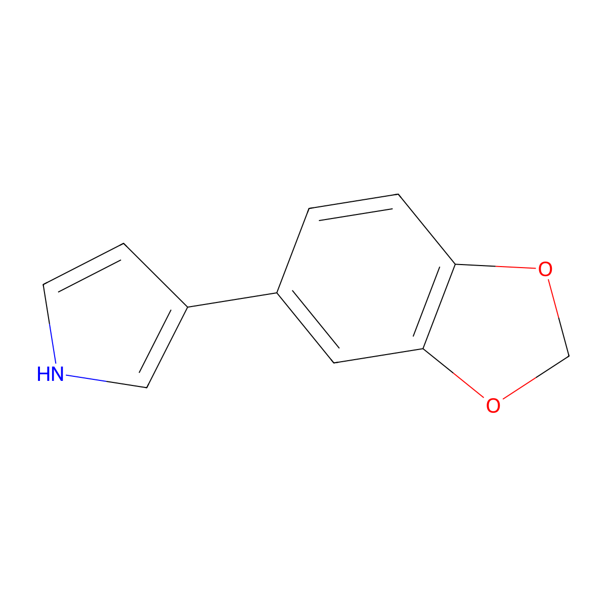 3-(1,3-benzodioxol-5-yl)-1H-pyrrole molecular structure, CAS 63761-13-7