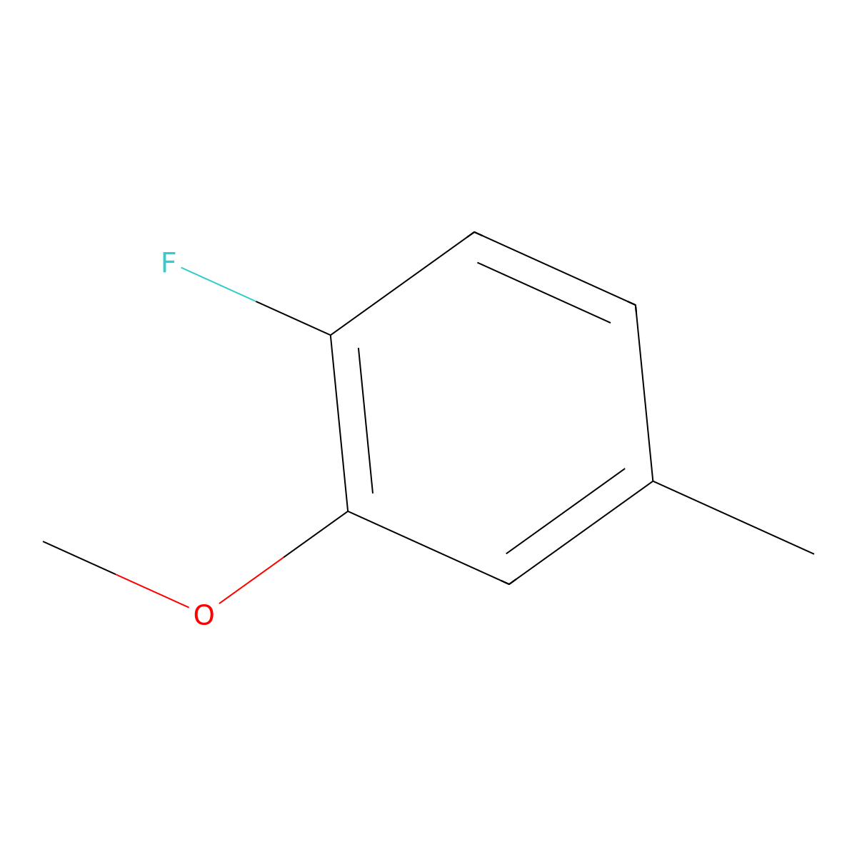 2-Fluoro-5-methylanisole molecular structure, CAS 63762-78-7