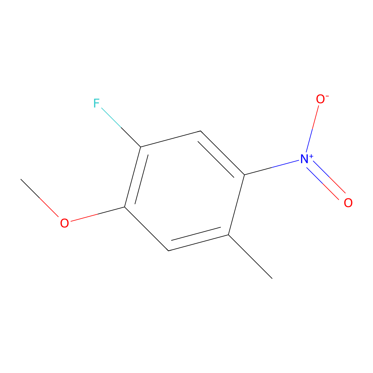 1-Fluoro-2-methoxy-4-methyl-5-nitrobenzene molecular structure, CAS 63762-81-2