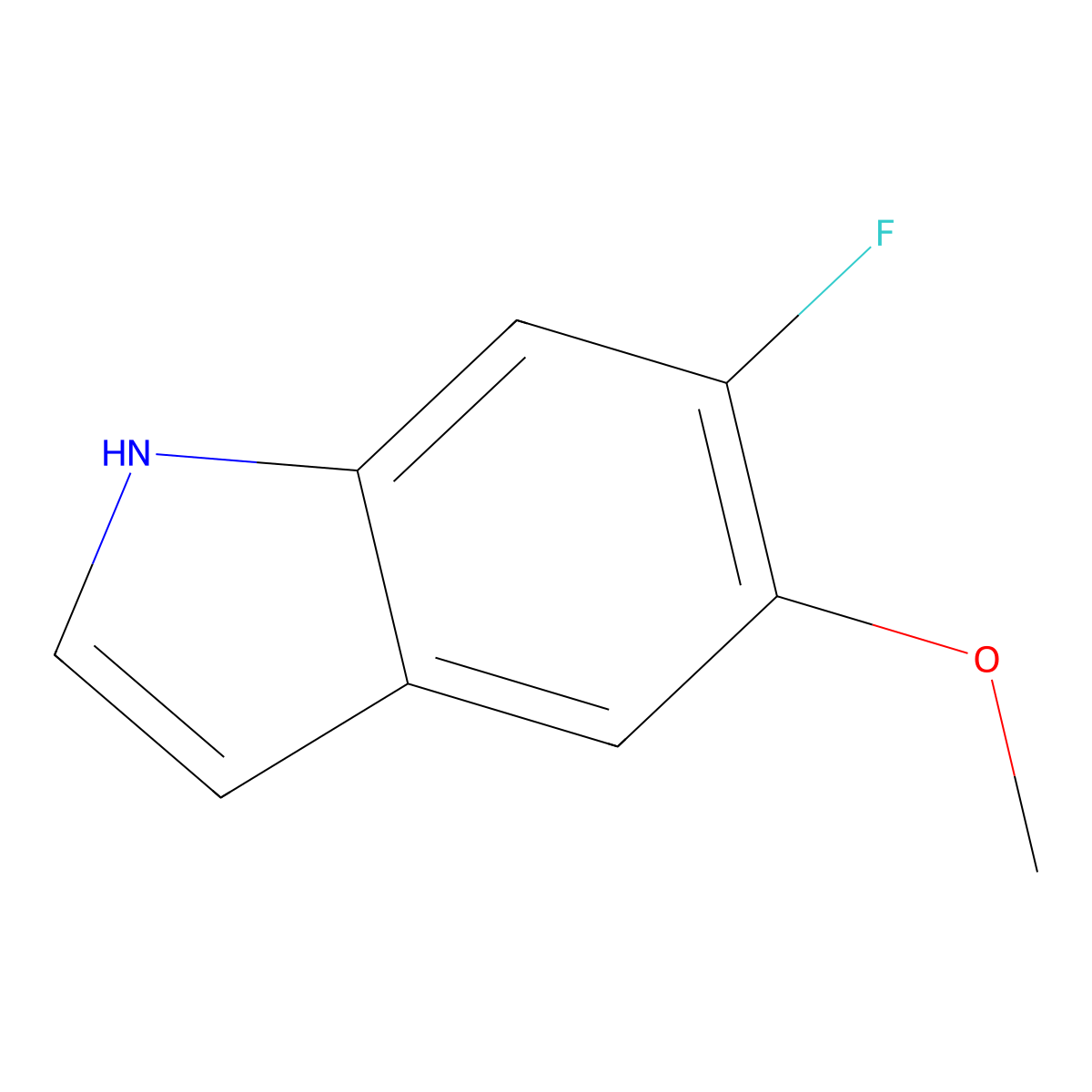6-Fluoro-5-methoxy-1H-indole molecular structure, CAS 63762-83-4