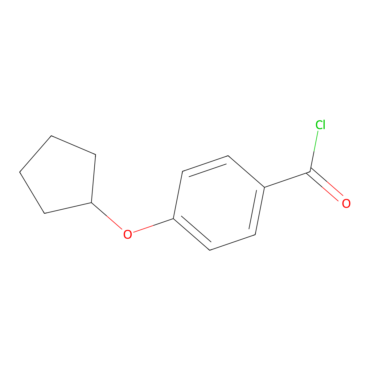 p-Cyclopentyloxybenzoyl chloride molecular structure, CAS 63763-05-3