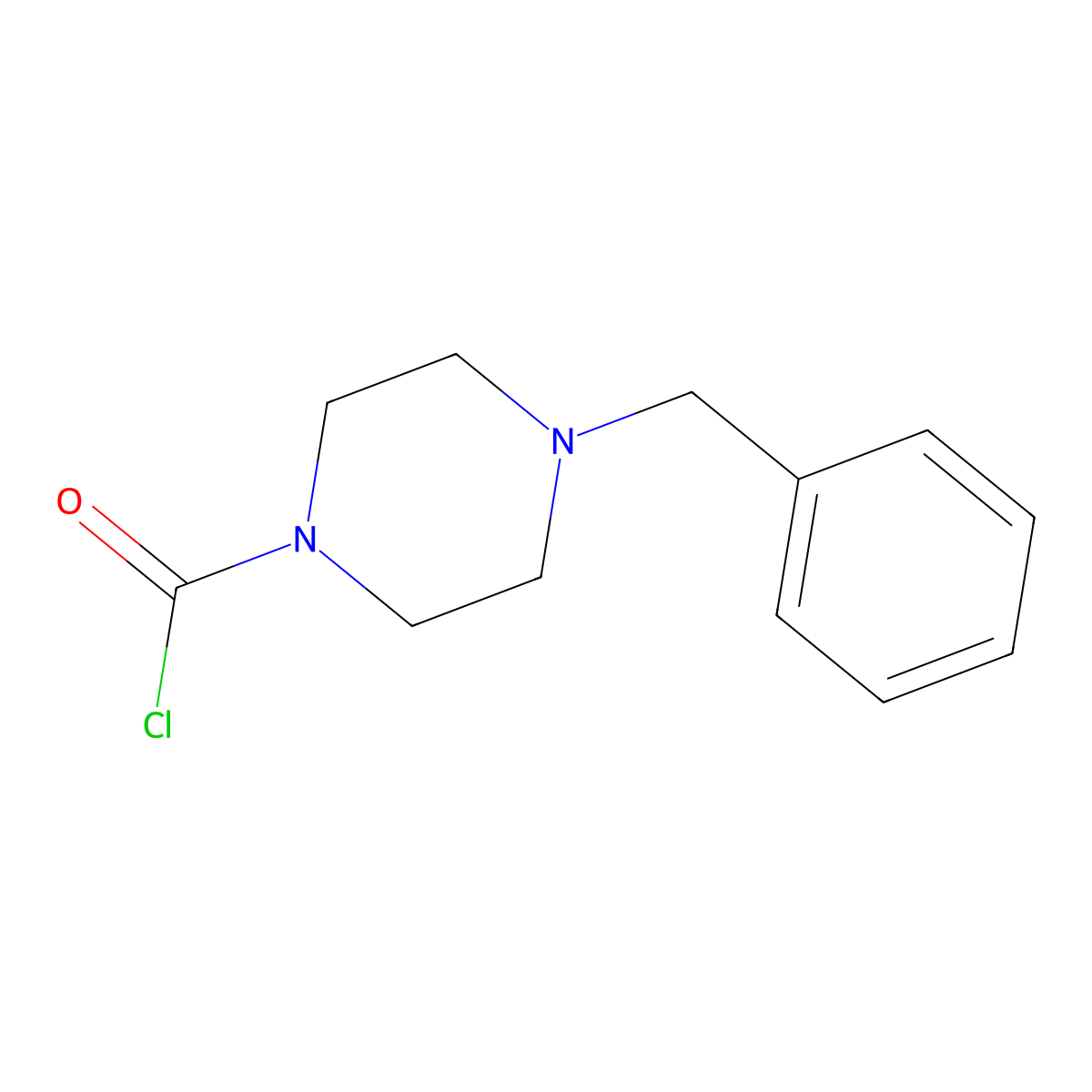4-benzylpiperazine-1-carbonyl Chloride molecular structure, CAS 63763-66-6