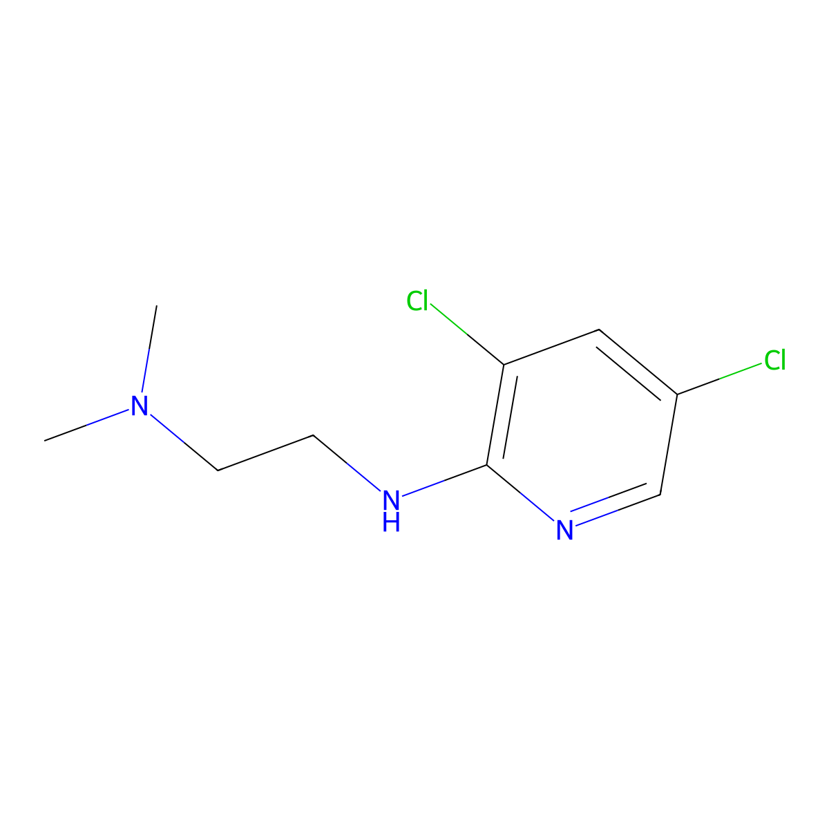 N-(3,5-dichloro-2-pyridinyl)-N',N'-dimethylethane-1,2-diamine molecular structure, CAS 63763-93-9