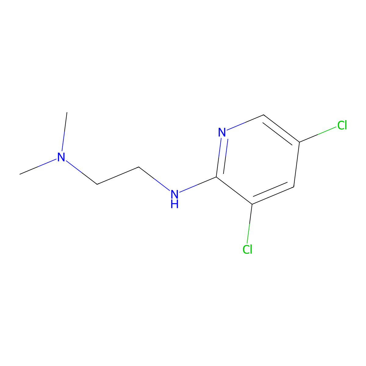 N-(3,5-dichloro-2-pyridinyl)-N',N'-dimethylethane-1,2-diamine molecular structure, CAS 63763-93-9