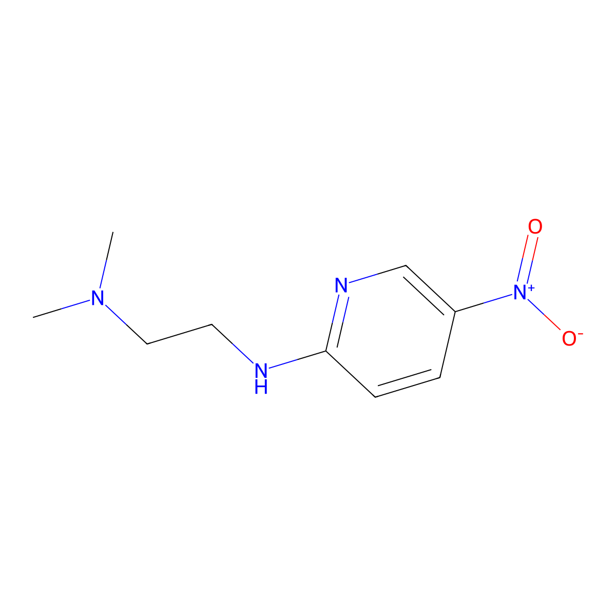 N,N-dimethyl-N'-(5-nitropyridin-2-yl)ethane-1,2-diamine molecular structure, CAS 63764-05-6