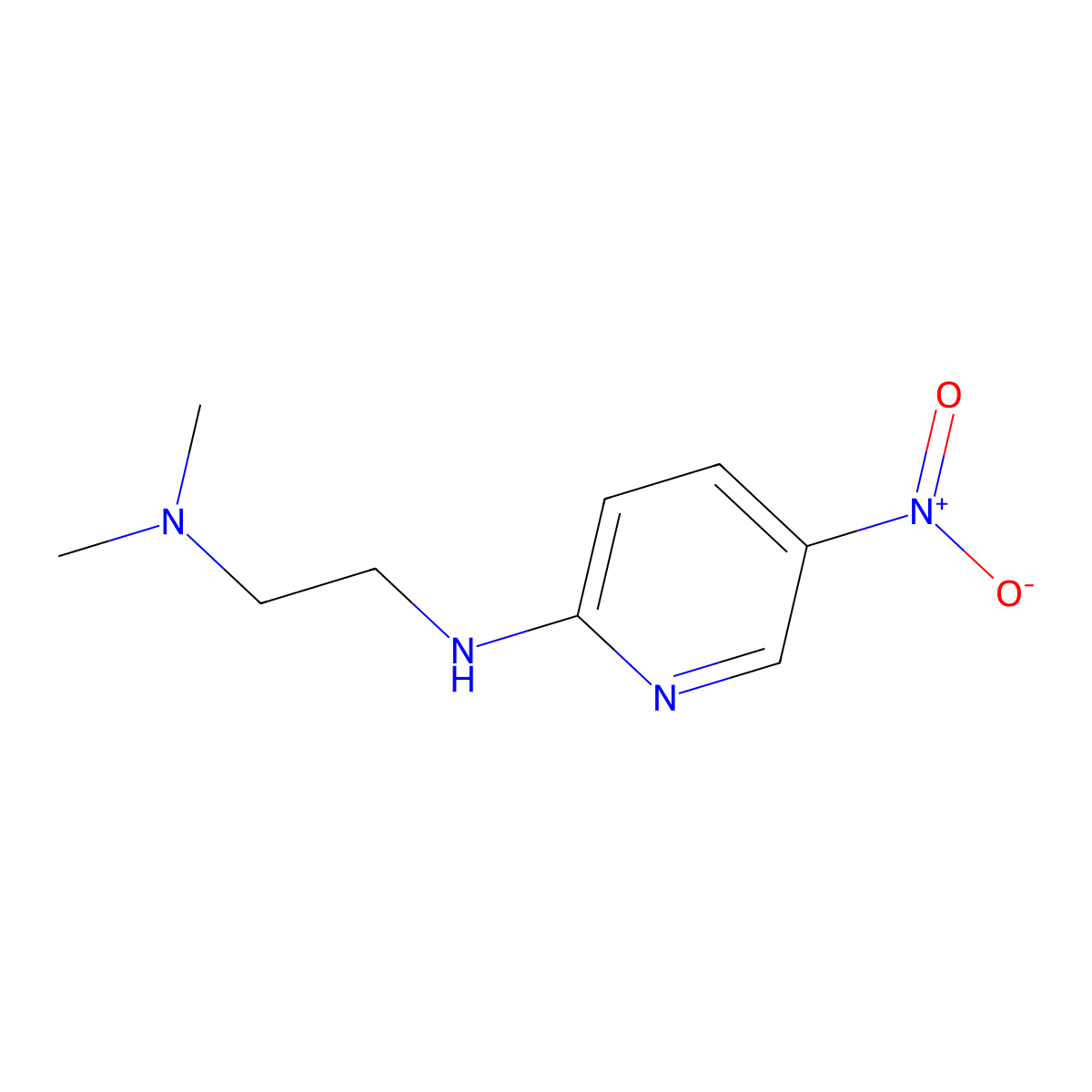 N,N-dimethyl-N'-(5-nitropyridin-2-yl)ethane-1,2-diamine molecular structure, CAS 63764-05-6