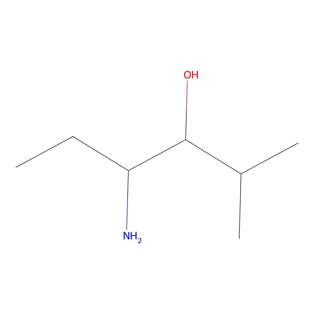 3-Hexanol, 4-amino-2-methyl- molecular structure, CAS 63765-80-0