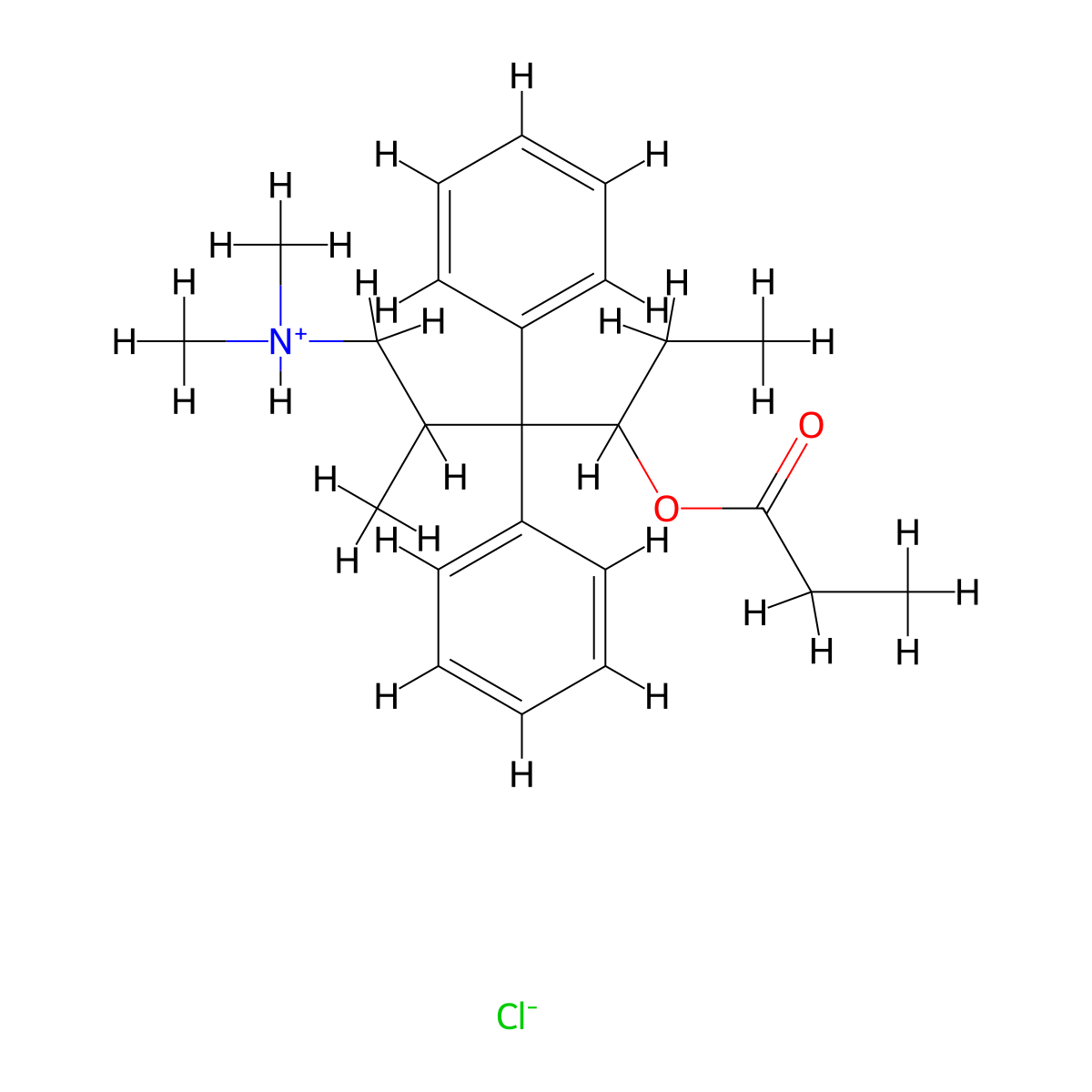 6-(Dimethylamino)-5-methyl-4,4-diphenylhexan-3-yl propanoate--hydrogen chloride (1/1) molecular structure, CAS 63765-83-3