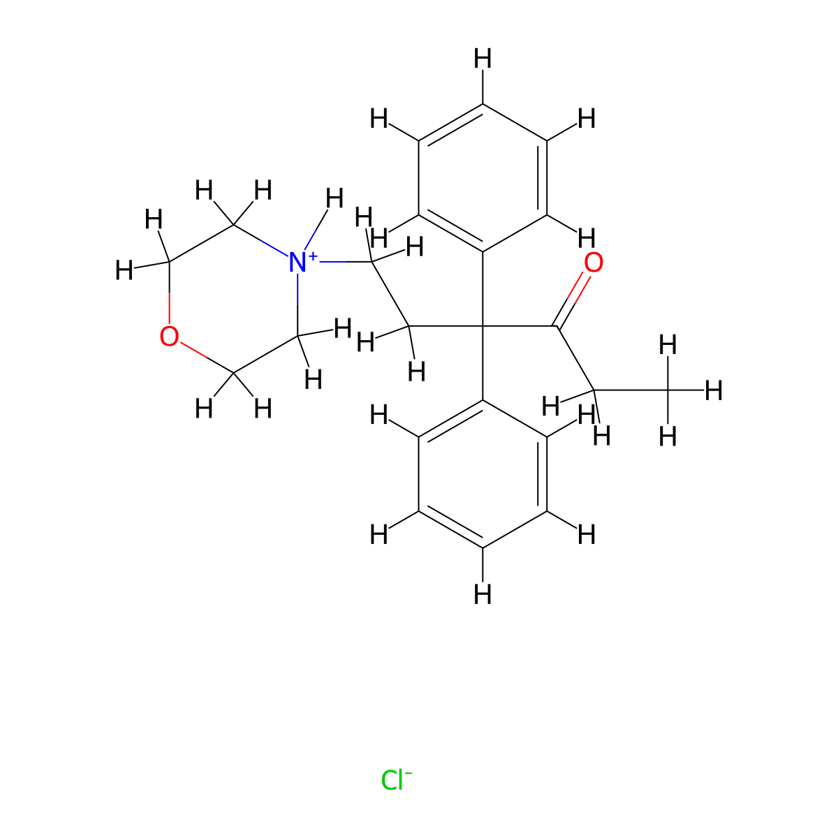 6-(Morpholin-4-yl)-4,4-diphenylhexan-3-one--hydrogen chloride (1/1) molecular structure, CAS 63765-88-8