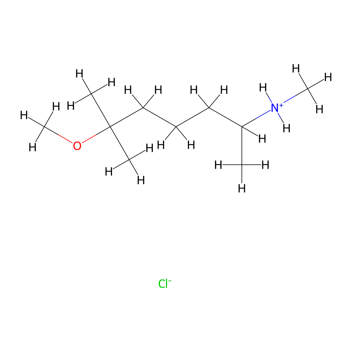 Hexylamine, 5-methoxy-N,1,5-trimethyl-, hydrochloride molecular structure, CAS 63765-91-3