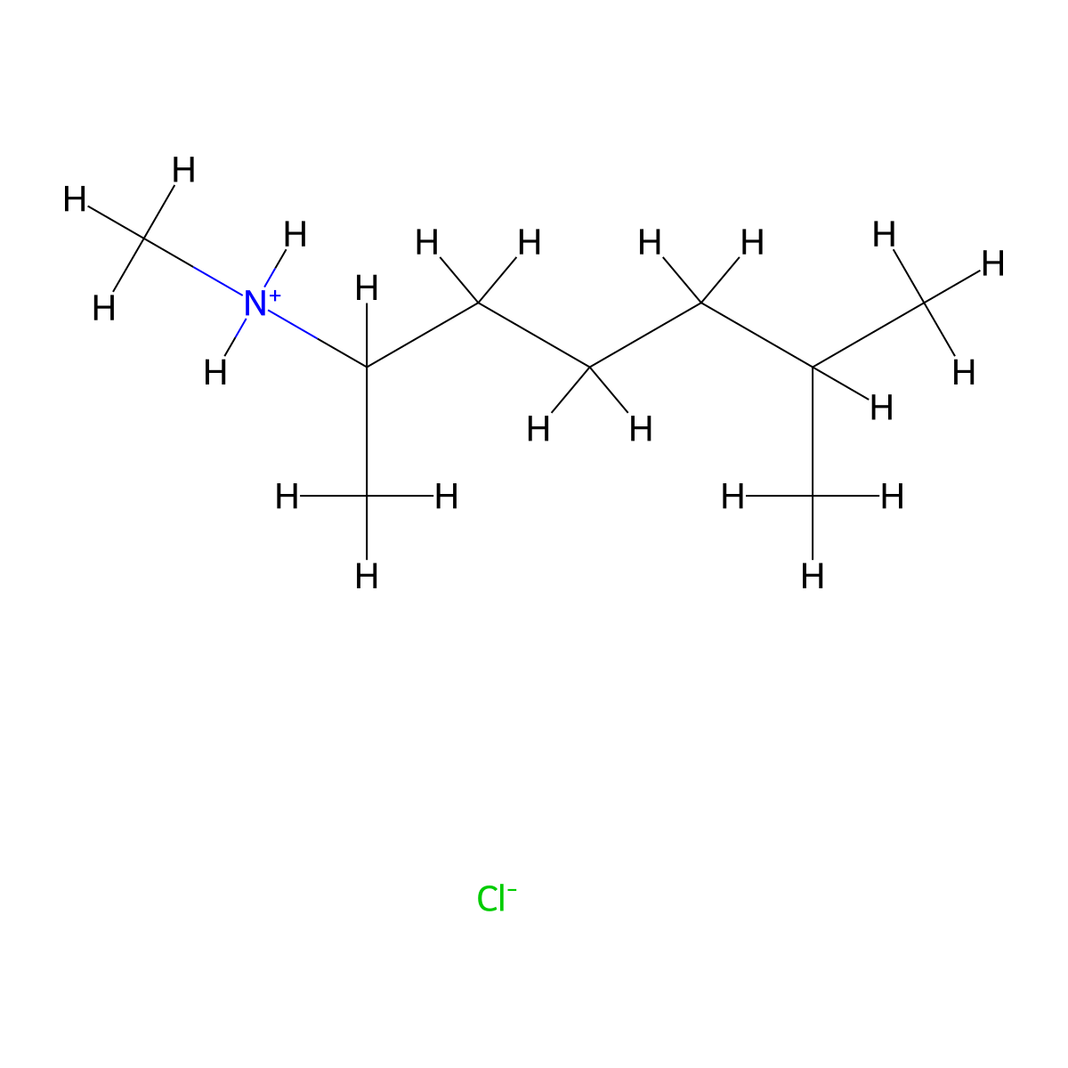 N,6-Dimethylheptan-2-amine--hydrogen chloride (1/1) molecular structure, CAS 63765-94-6