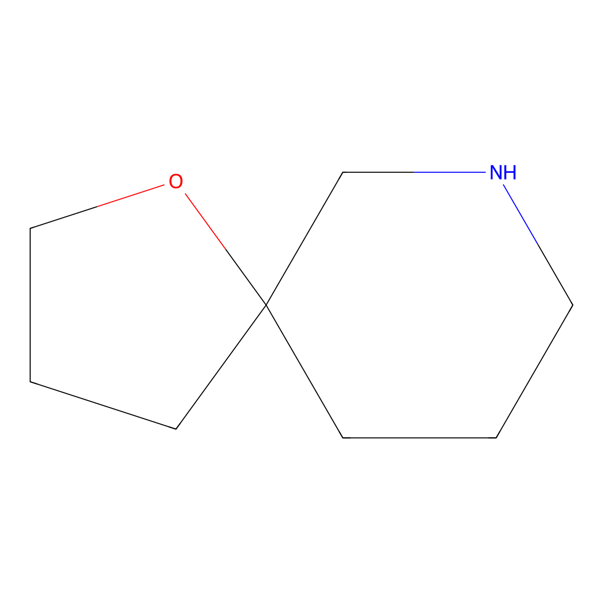 1-Oxa-7-azaspiro(4.5)decane molecular structure, CAS 63766-56-3