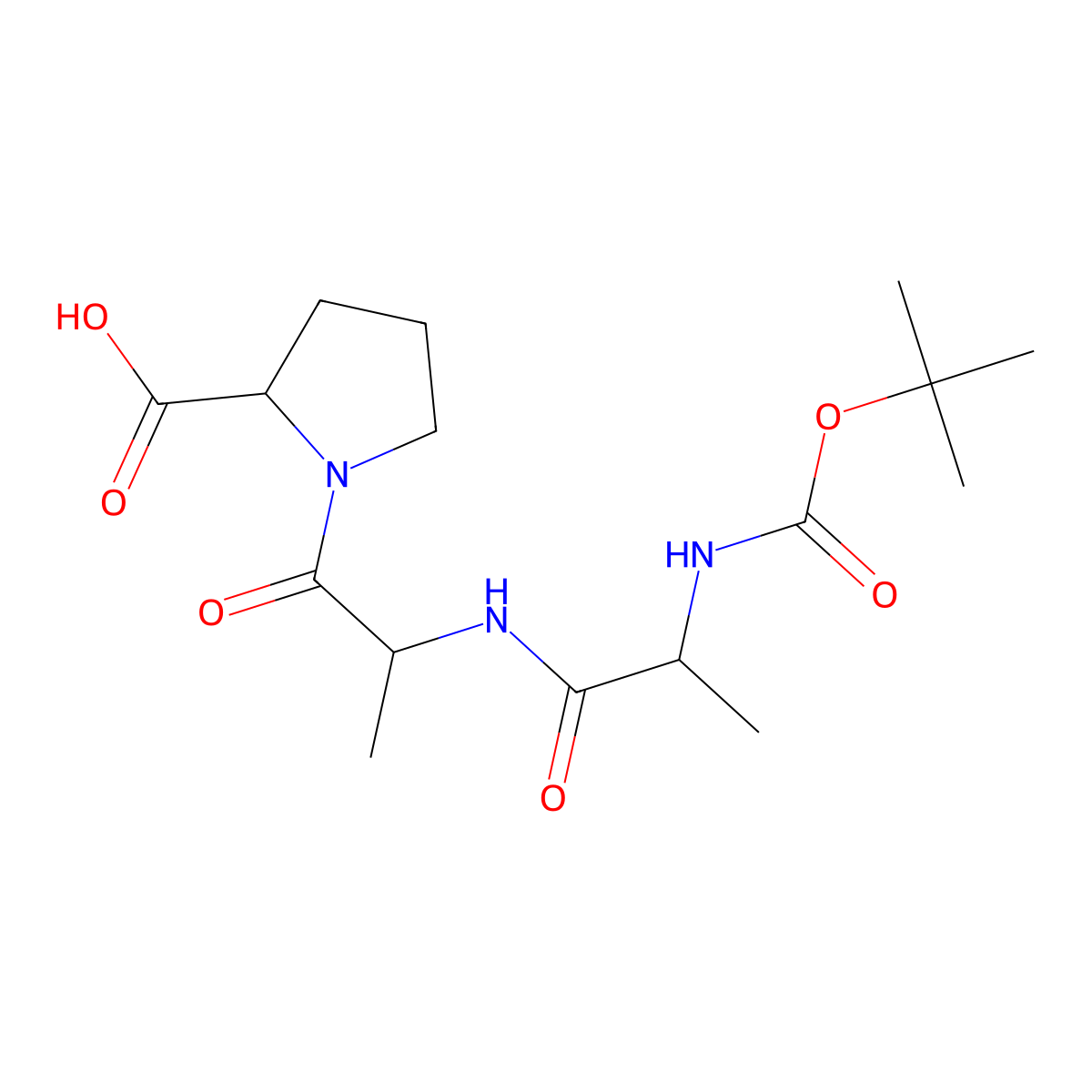 Boc-ala-ala-pro-OH molecular structure, CAS 63769-98-2
