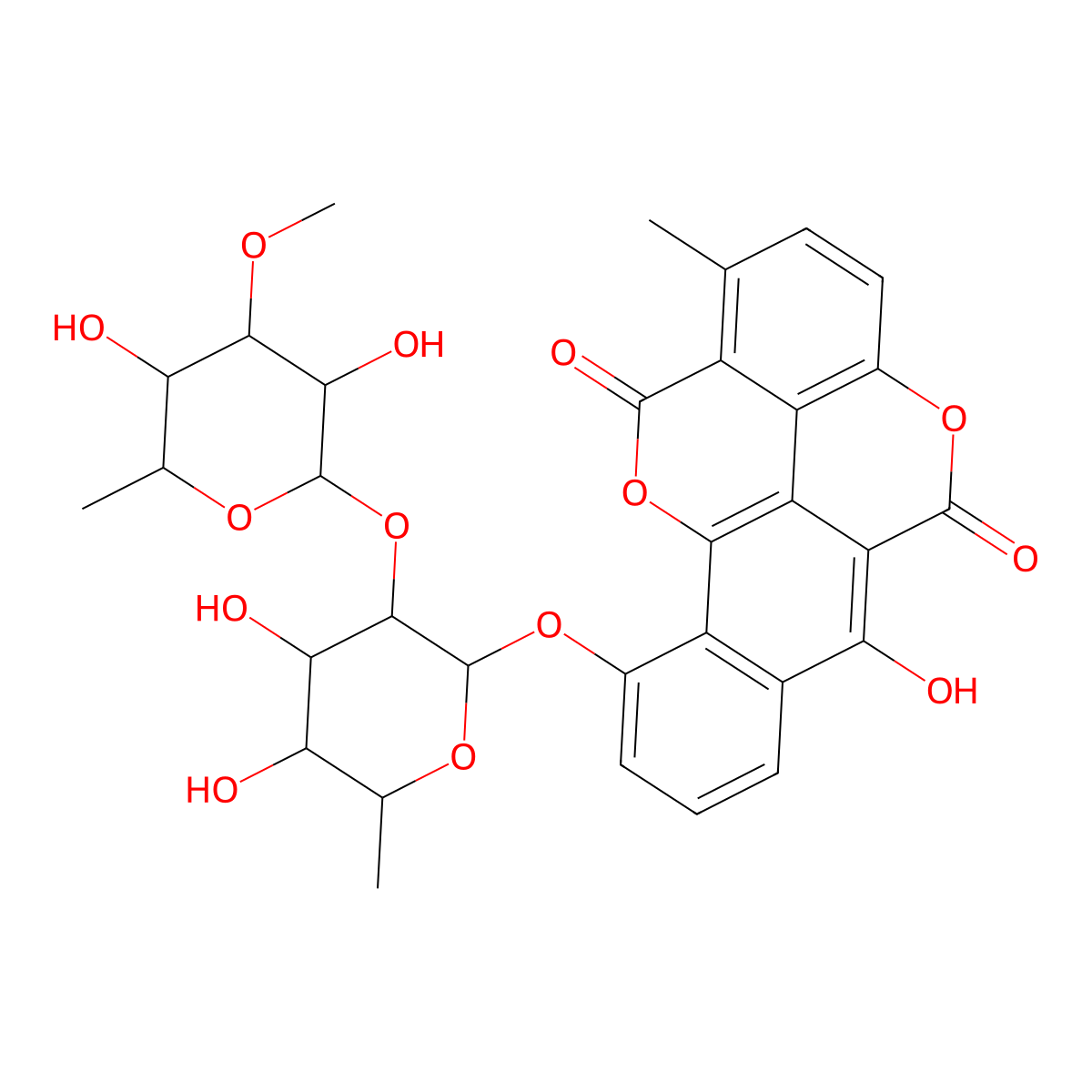 Chartreusin molecular structure, CAS 6377-18-0