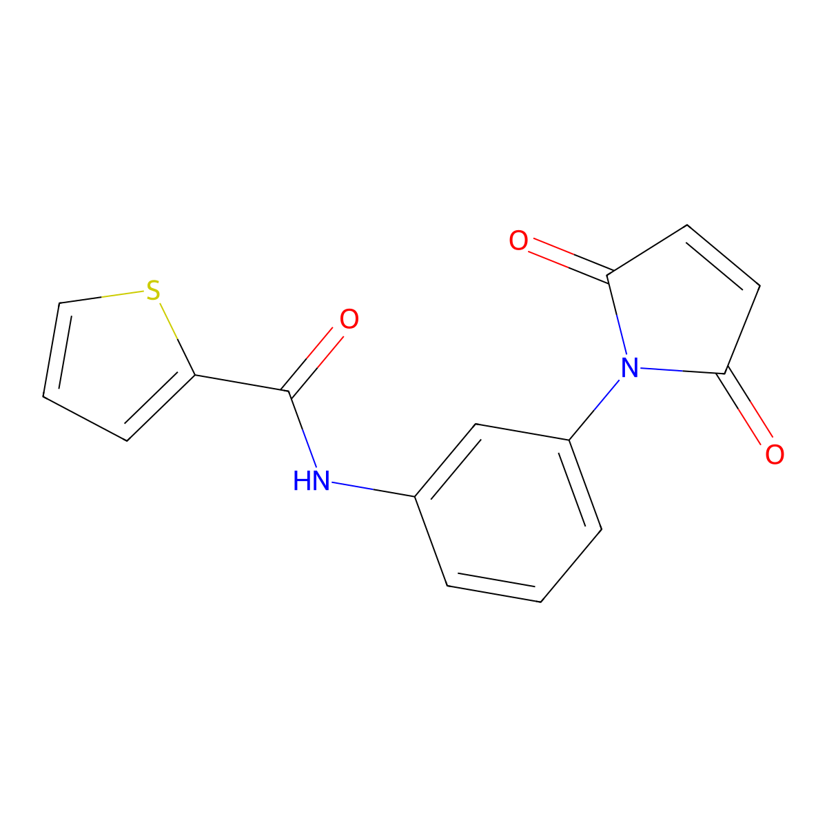 N-[3-(2,5-dioxopyrrol-1-yl)phenyl]thiophene-2-carboxamide molecular structure, CAS 6377-40-8