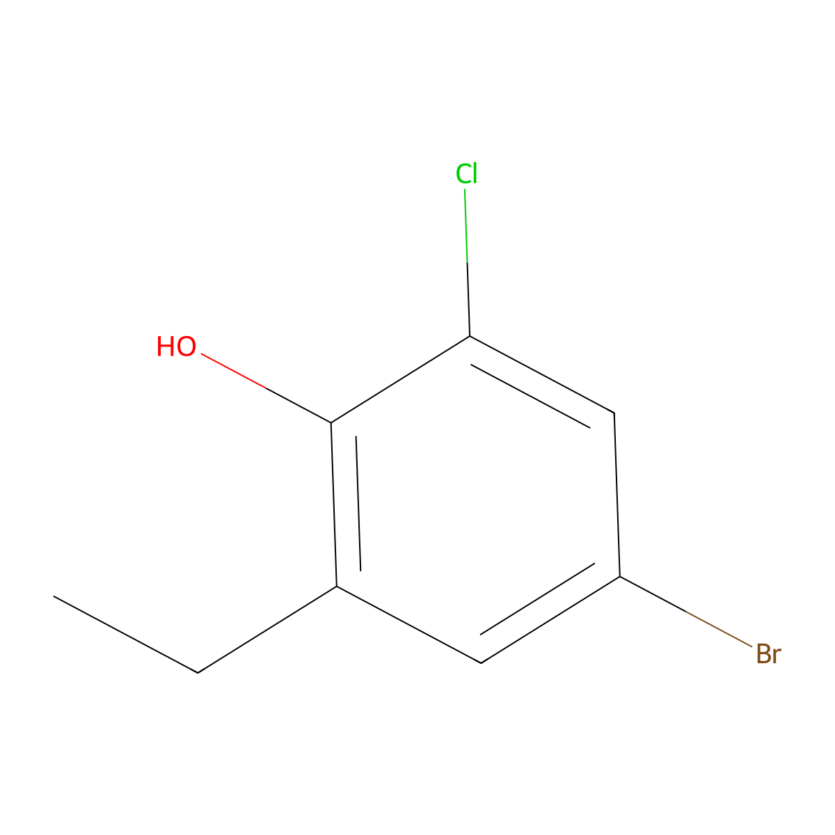 4-Bromo-2-chloro-6-ethylphenol molecular structure, CAS 63770-16-1