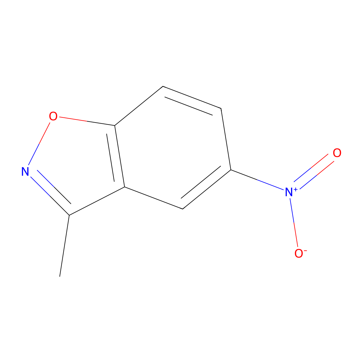 3-Methyl-5-nitro-1,2-benzoxazole molecular structure, CAS 63770-48-9