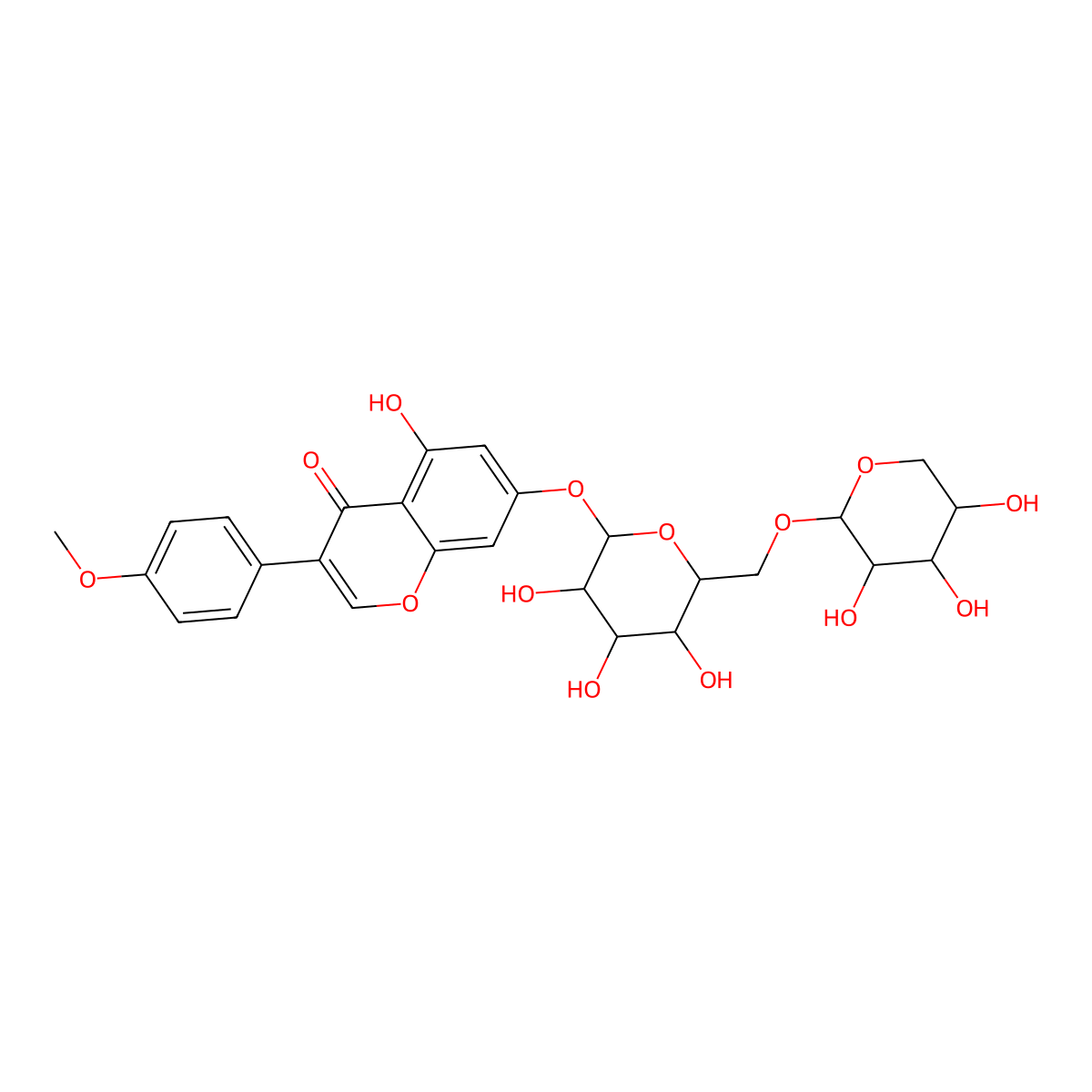 Biochanin A 7-O-xylosyl-(1->6)-glucoside molecular structure, CAS 63770-91-2