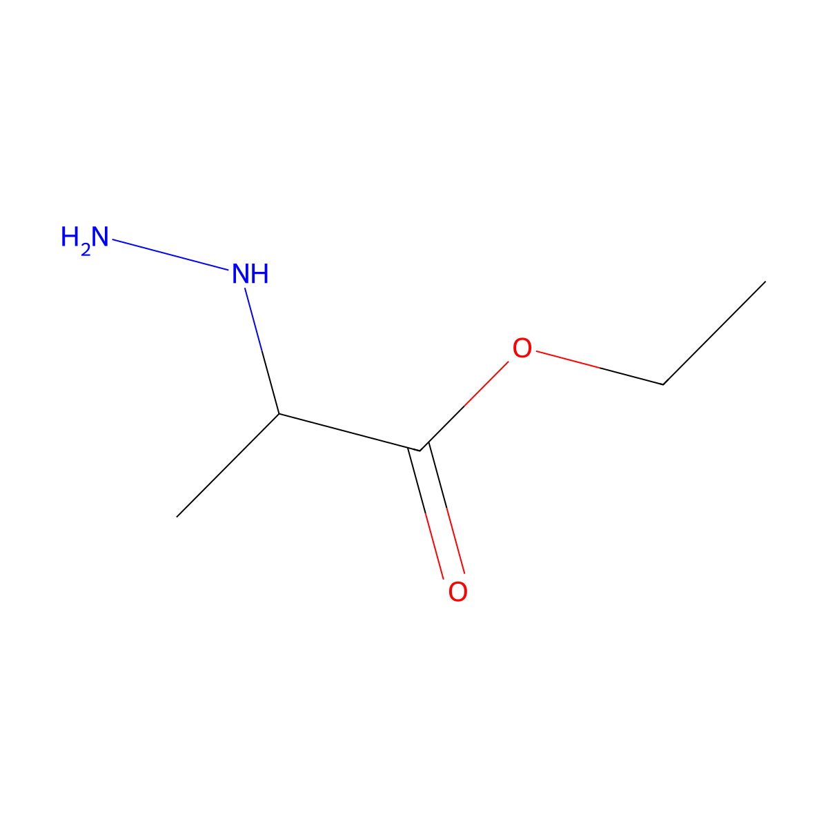 Ethyl 2-hydrazinylpropanoate molecular structure, CAS 63772-20-3