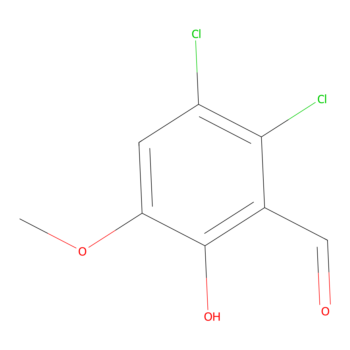 2,3-Dichloro-6-hydroxy-5-methoxybenzaldehyde molecular structure, CAS 637728-11-1