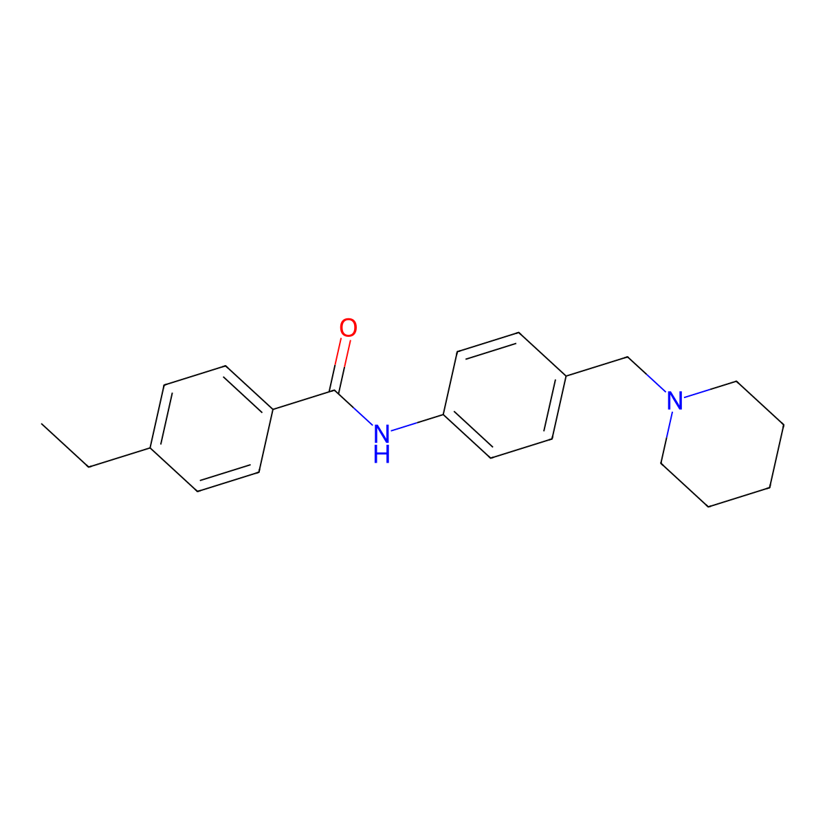 4-ethyl-N-[4-(1-piperidinylmethyl)phenyl]benzamide molecular structure, CAS 637730-30-4