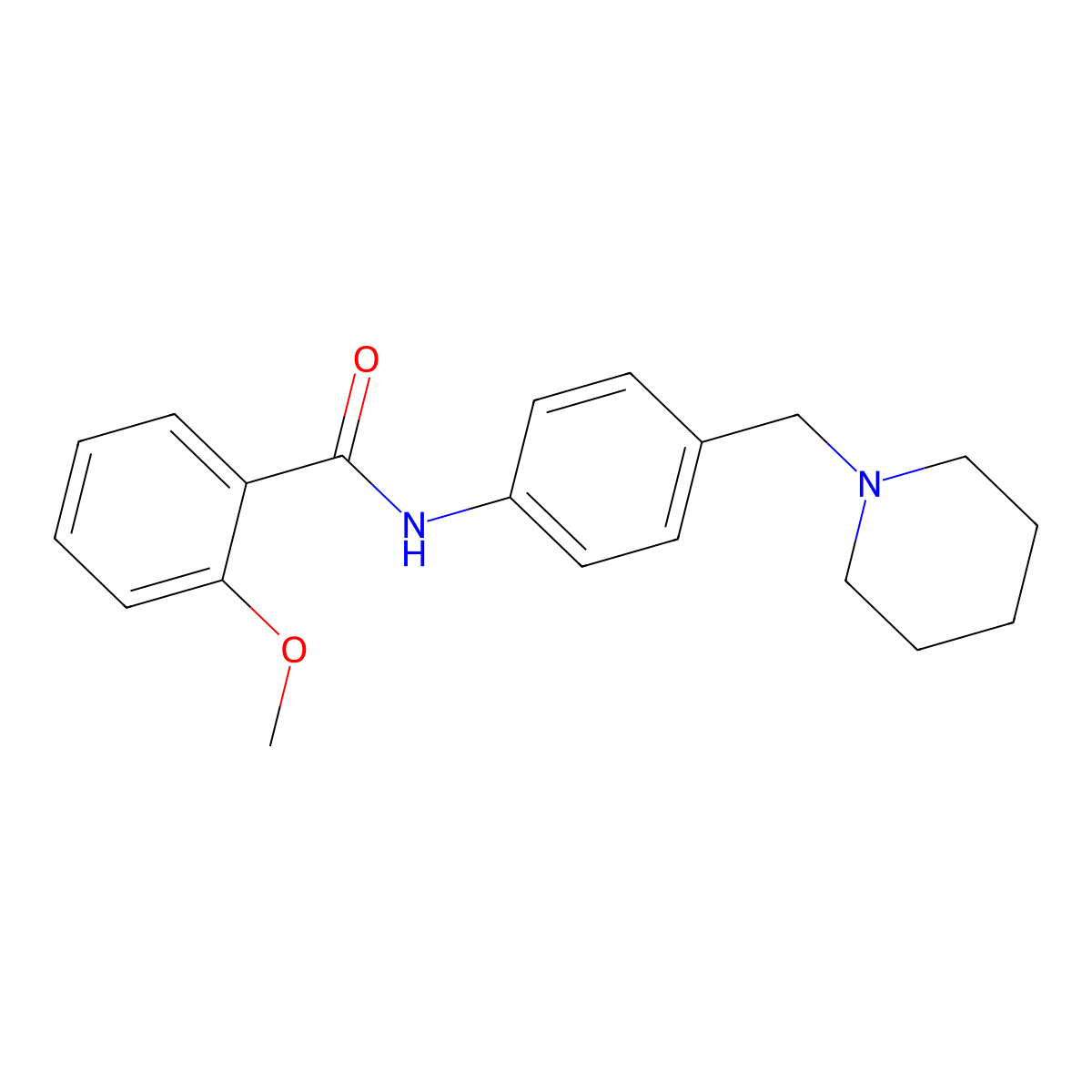 2-methoxy-N-[4-(piperidin-1-ylmethyl)phenyl]benzamide molecular structure, CAS 637730-38-2