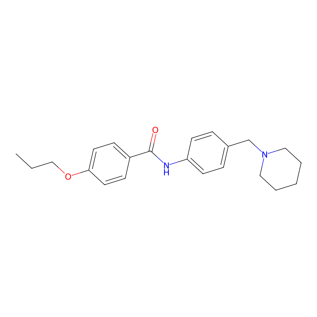 N-[4-(piperidin-1-ylmethyl)phenyl]-4-propoxybenzamide molecular structure, CAS 637730-48-4