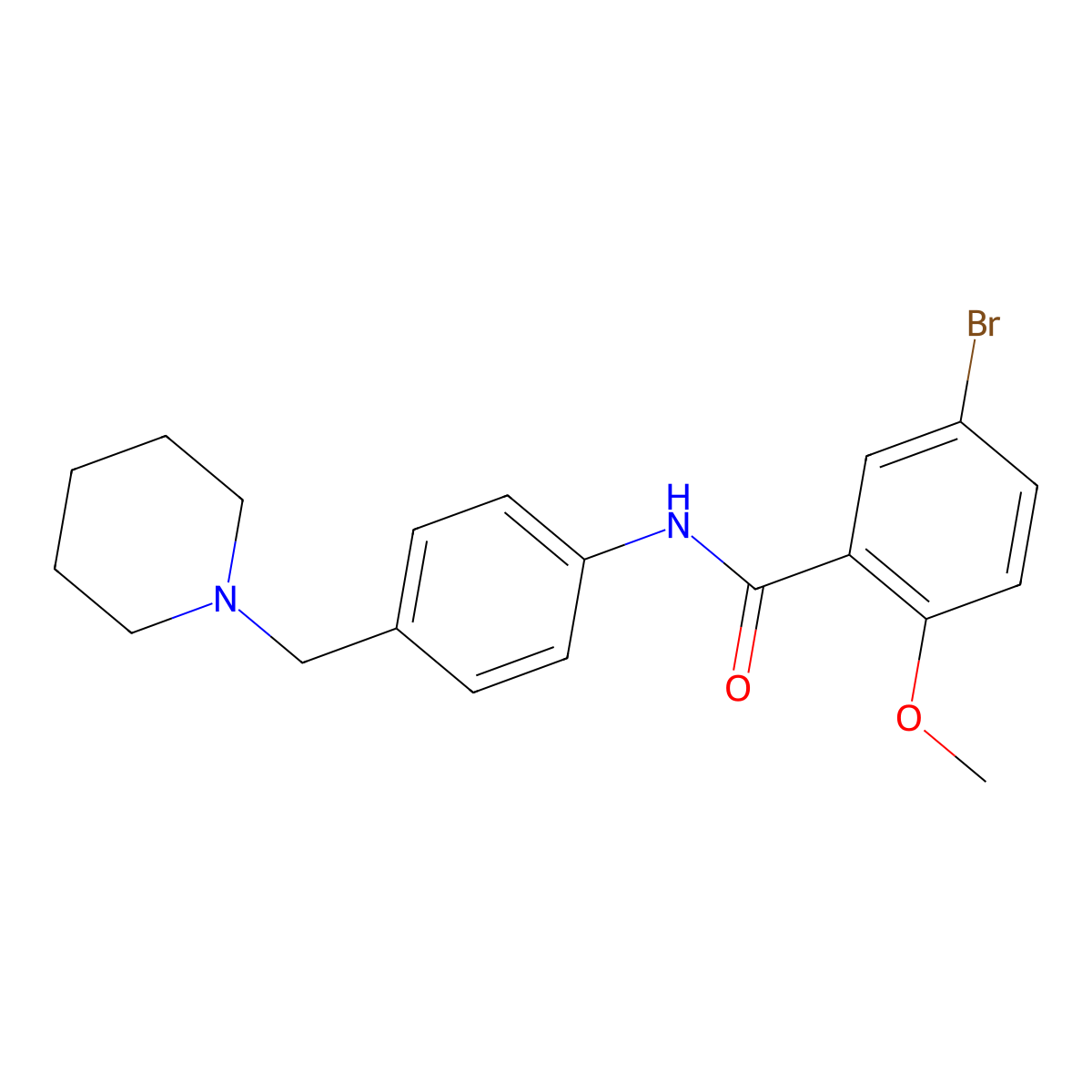 5-bromo-2-methoxy-N-[4-(piperidin-1-ylmethyl)phenyl]benzamide molecular structure, CAS 637730-68-8