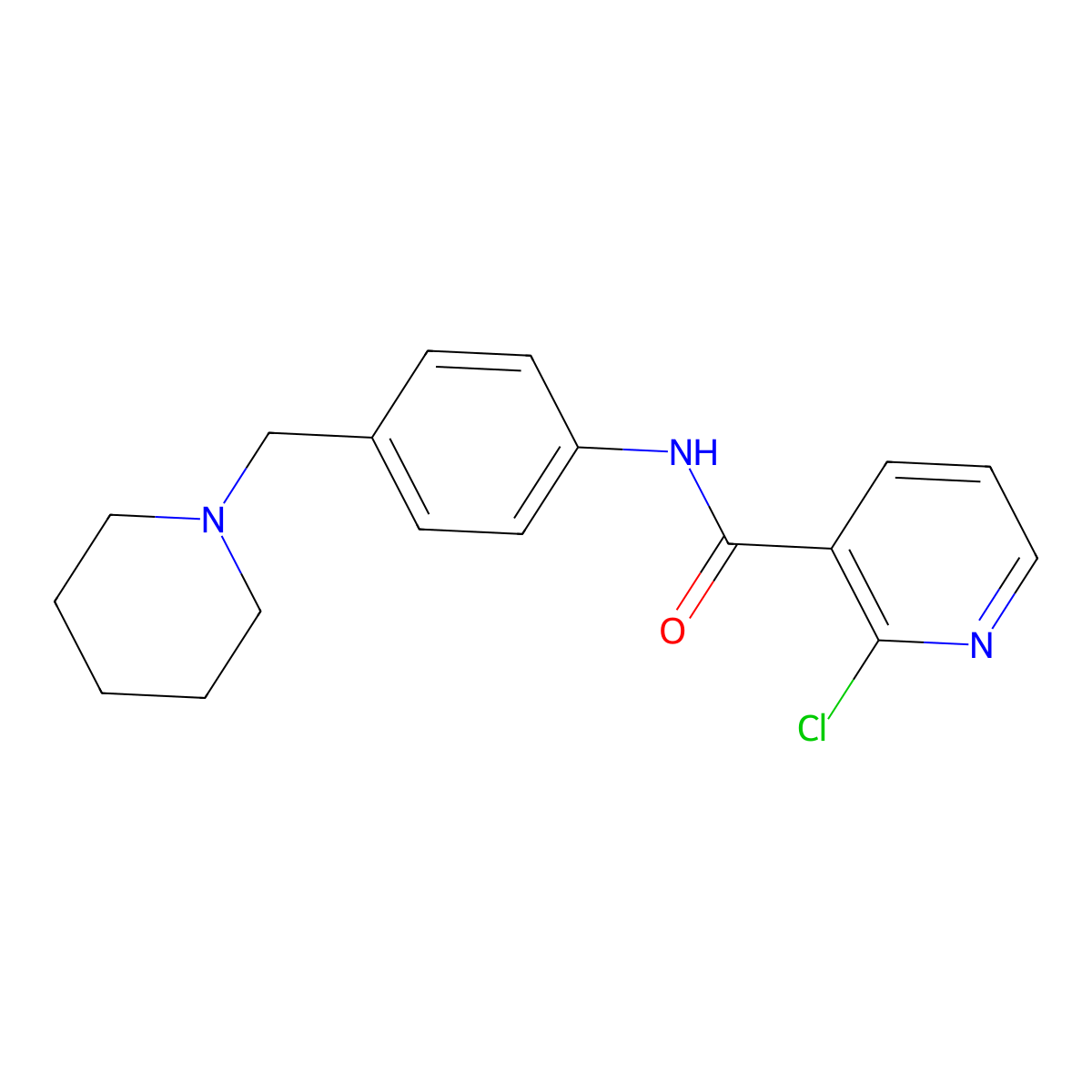 2-chloro-N-[4-(piperidin-1-ylmethyl)phenyl]pyridine-3-carboxamide molecular structure, CAS 637731-14-7