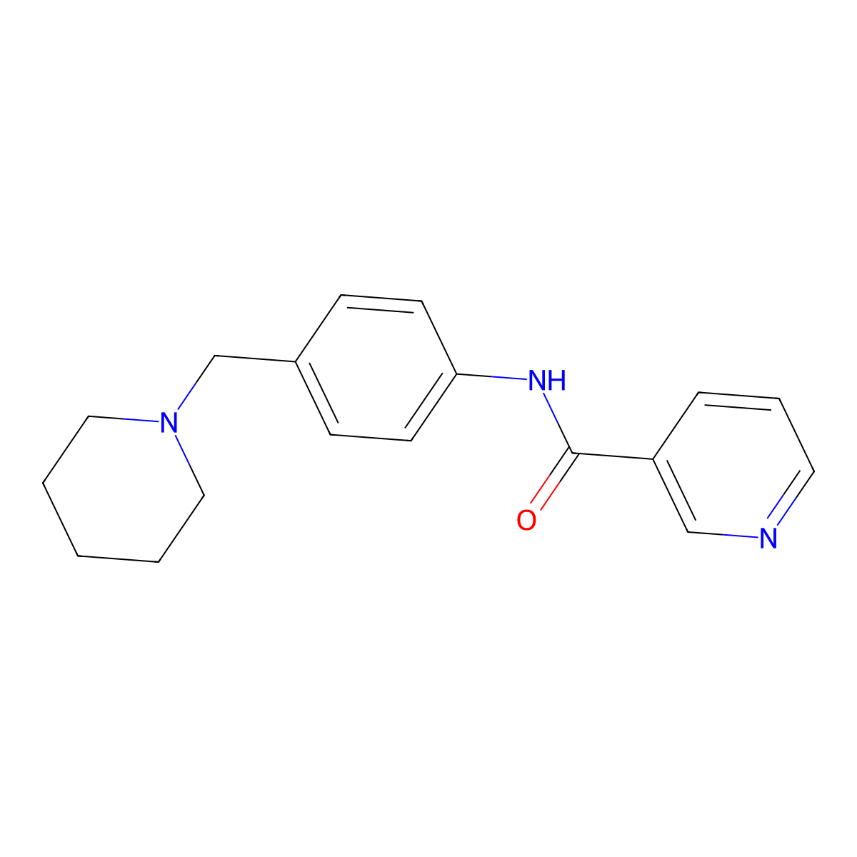 N-[4-(piperidin-1-ylmethyl)phenyl]pyridine-3-carboxamide molecular structure, CAS 637731-15-8