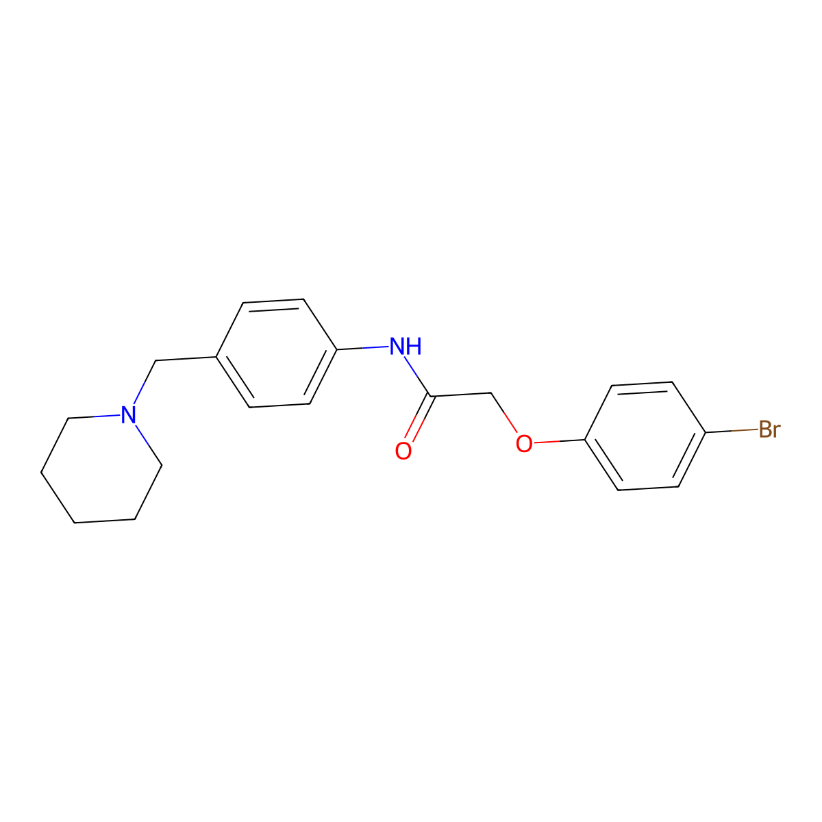 2-(4-bromophenoxy)-N-[4-(piperidin-1-ylmethyl)phenyl]acetamide molecular structure, CAS 637731-24-9