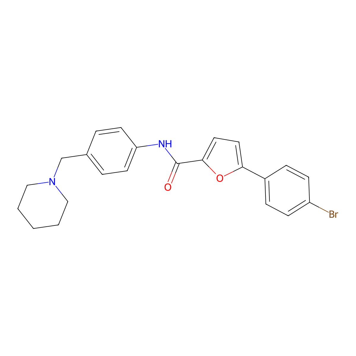 5-(4-bromophenyl)-N-[4-(piperidin-1-ylmethyl)phenyl]furan-2-carboxamide molecular structure, CAS 637731-36-3