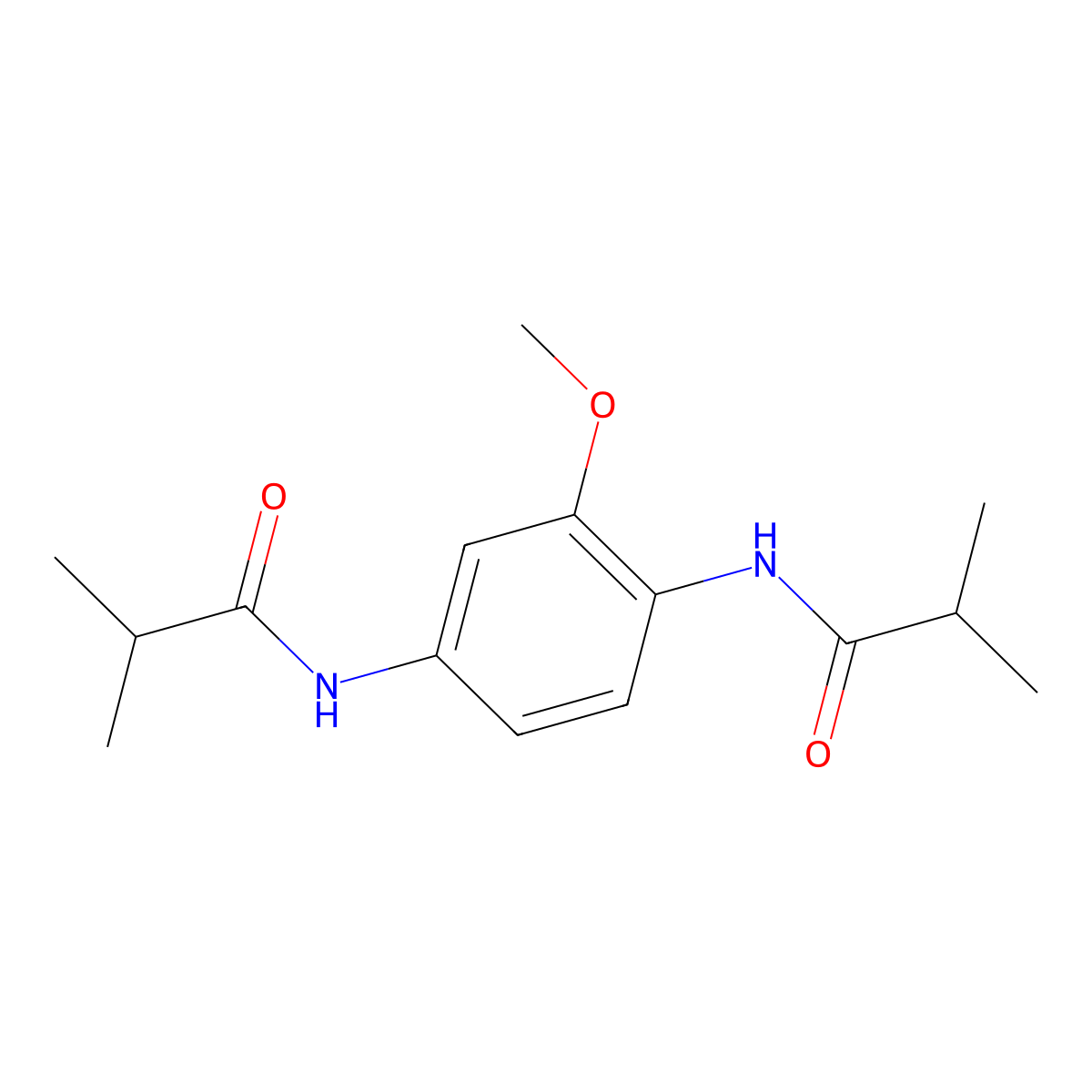 N-[3-methoxy-4-(2-methylpropanoylamino)phenyl]-2-methylpropanamide molecular structure, CAS 637734-28-2