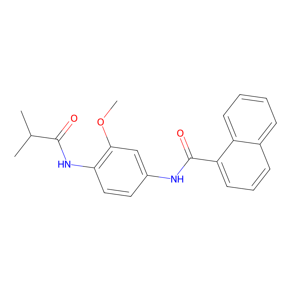 N-[4-(isobutyrylamino)-3-methoxyphenyl]-1-naphthamide molecular structure, CAS 637734-35-1