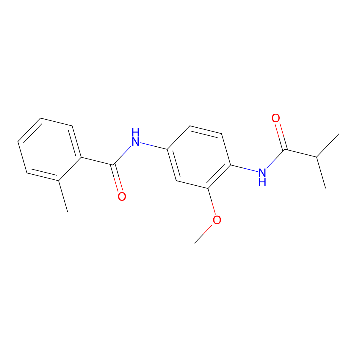 N-[4-(isobutyrylamino)-3-methoxyphenyl]-2-methylbenzamide molecular structure, CAS 637734-38-4