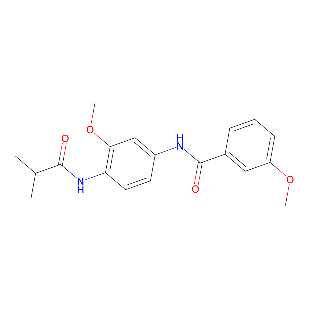3-methoxy-N-[3-methoxy-4-(2-methylpropanoylamino)phenyl]benzamide molecular structure, CAS 637734-41-9