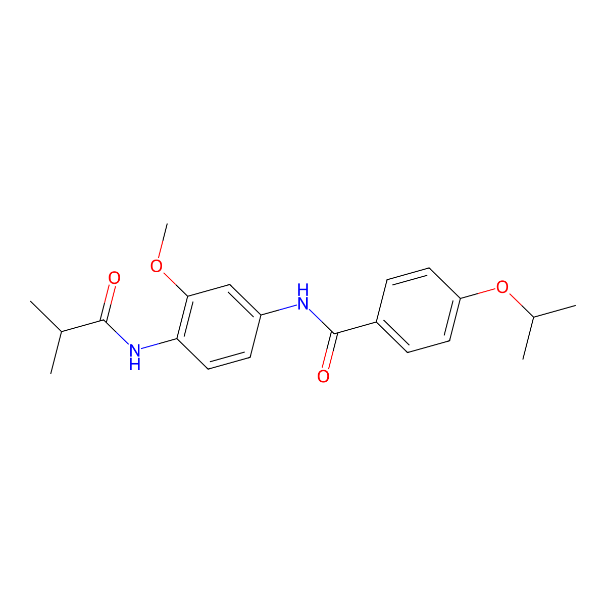 N-[3-methoxy-4-(2-methylpropanoylamino)phenyl]-4-propan-2-yloxybenzamide molecular structure, CAS 637734-46-4