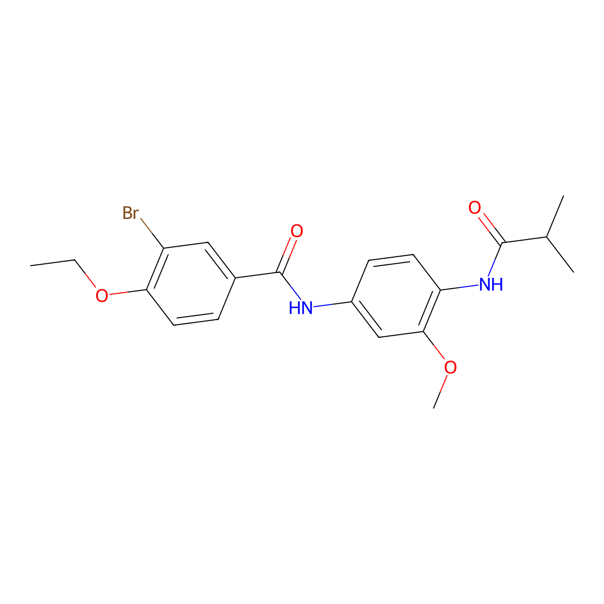 3-bromo-4-ethoxy-N-[3-methoxy-4-(2-methylpropanoylamino)phenyl]benzamide molecular structure, CAS 637734-48-6