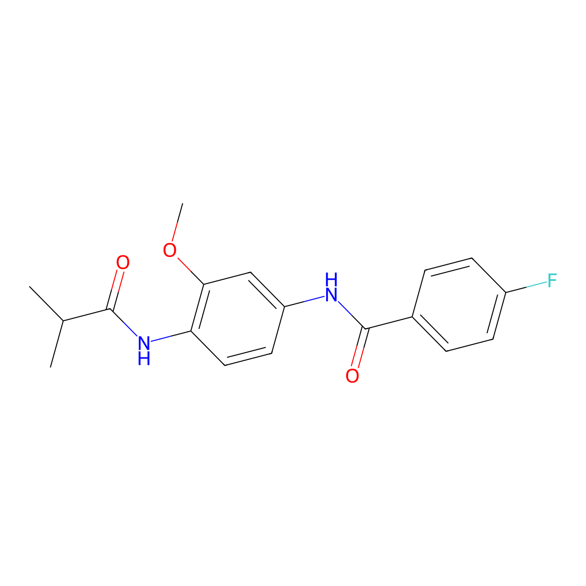 4-fluoro-N-[4-(isobutyrylamino)-3-methoxyphenyl]benzamide molecular structure, CAS 637734-62-4