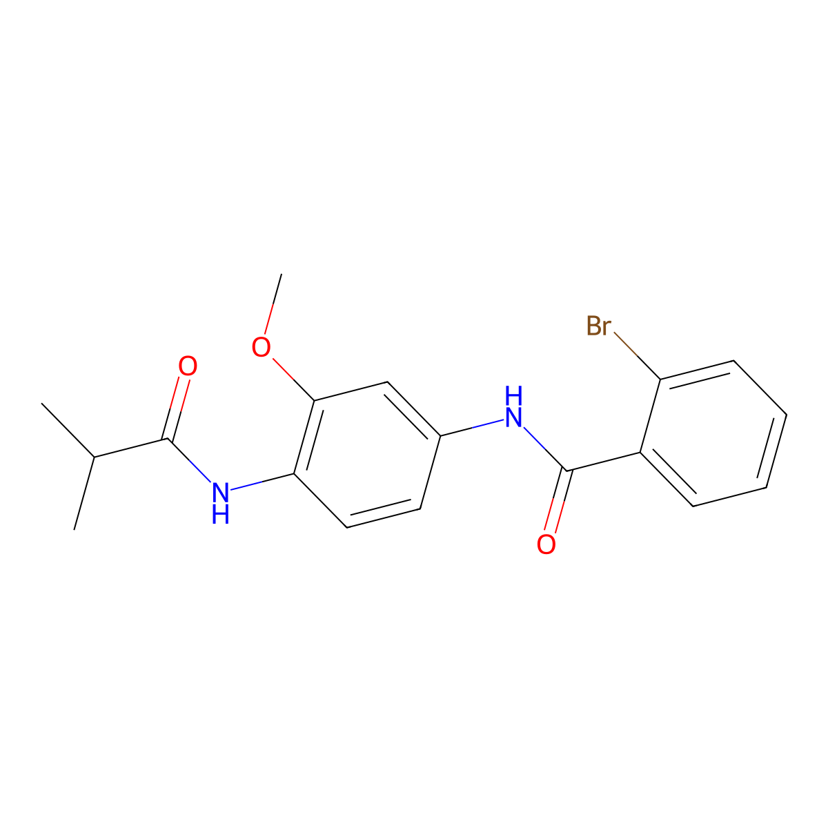 2-bromo-N-[3-methoxy-4-(2-methylpropanoylamino)phenyl]benzamide molecular structure, CAS 637734-64-6