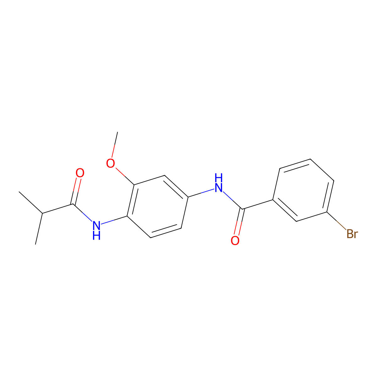 3-bromo-N-[3-methoxy-4-(2-methylpropanoylamino)phenyl]benzamide molecular structure, CAS 637734-65-7